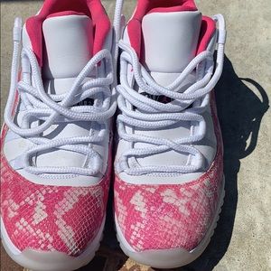 Jordan 11s pink snakeskin